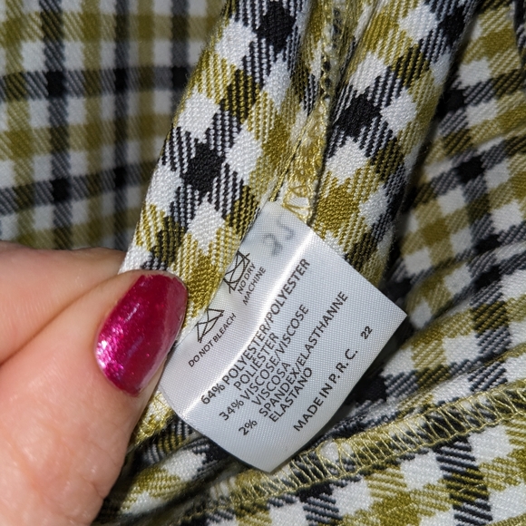 Brandy Melville Green and Black Plaid Tilden Pants Size Small - Picture 8 of 11